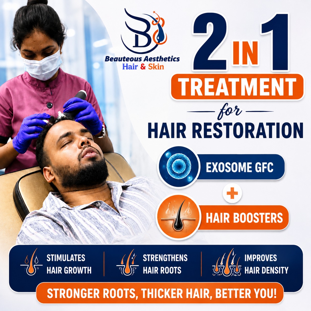 2-in-1 Hair Restoration Treatment Exosome GFC Hair Boosters Beautious Aesthetics