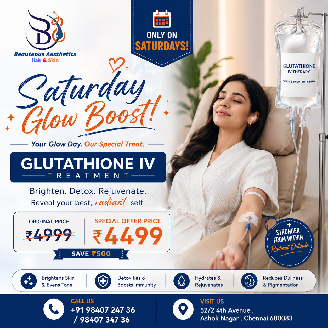 Glutathione IV Treatment in Chennai Saturday Special Offer Beautious Aesthetics