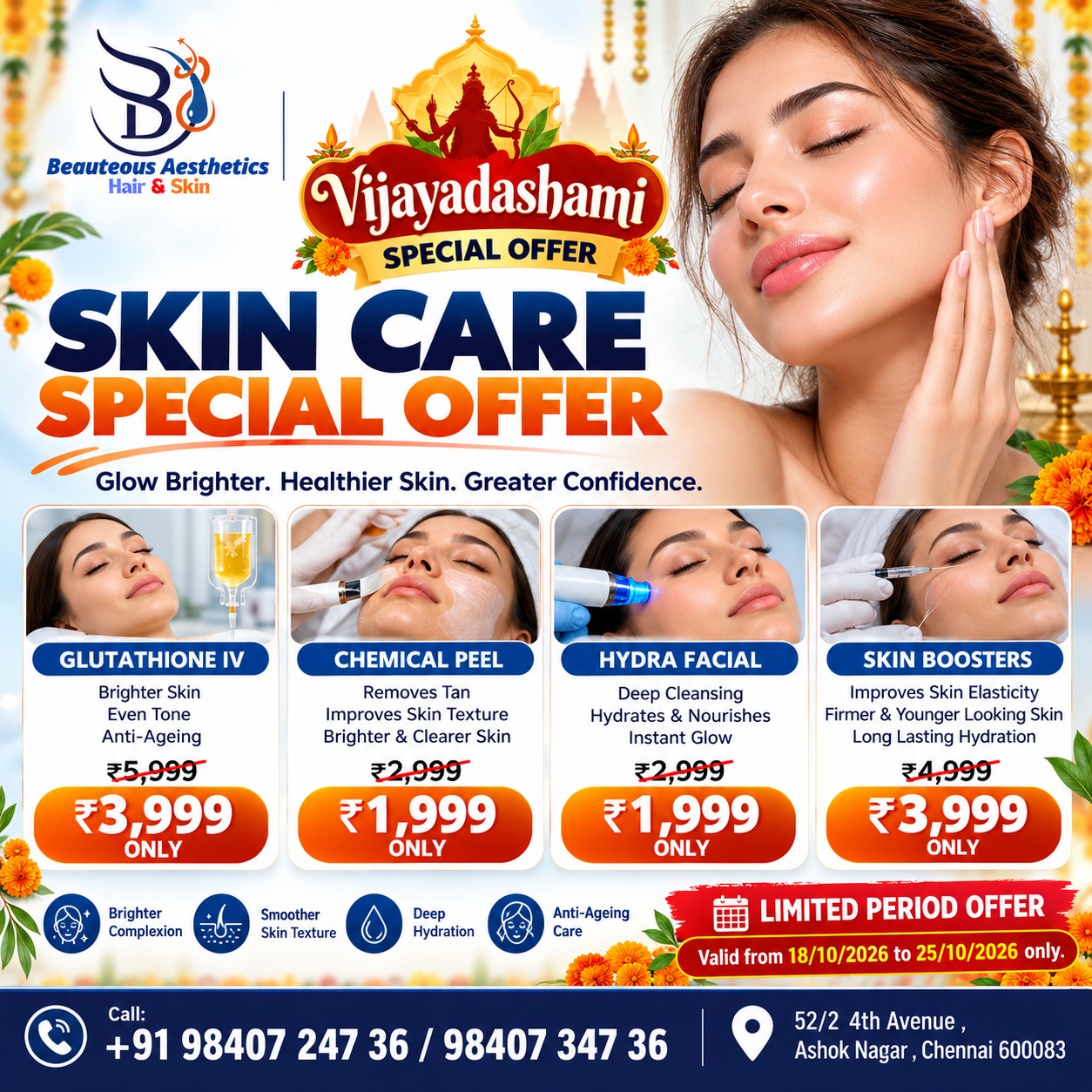 Vijayadashami Special Skin Care Offers in Chennai – Treatments Starting at ₹1,999