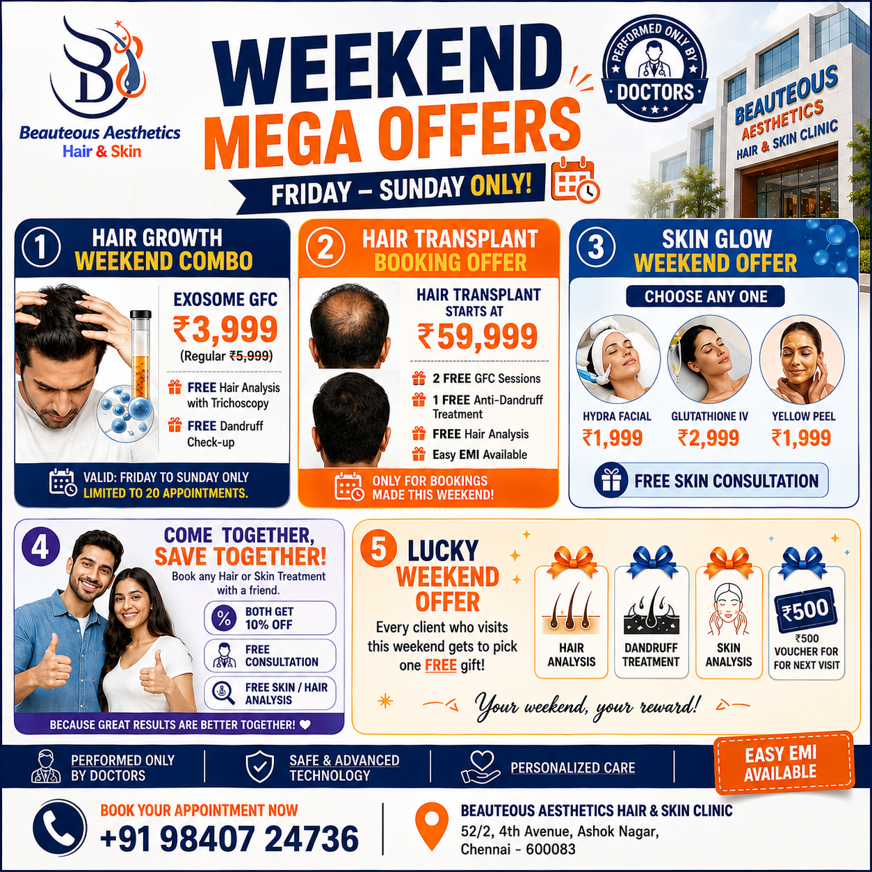 Weekend Mega Offers Beautious Aesthetics Hair & Skin Clinic